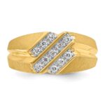 14k IBGoodman Men's Polished Satin and Grooved Ring Mounting - Image 6