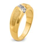 IBGoodman 14k Men's Polished and Satin 3-Stone 1/4 Carat AA Quality Diamond Ring - Image 8