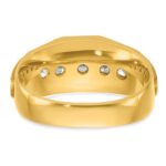 IBGoodman 14k with White Rhodium Men's Polished and Satin 5-Stone 1 Carat AA Quality Diamond Ring - Image 7
