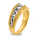 IBGoodman 14k with White Rhodium Men's Polished and Satin 5-Stone 1 Carat AA Quality Diamond Ring - Image 8