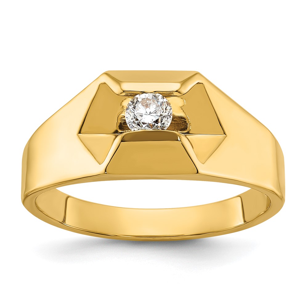 B56789-4YAA.jpg 14k IBGoodman Men's Polished 1/4 Carat AA Diamond Ring - Image 1