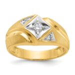 14k IBGoodman Men's Polished and Satin Diamond Ring Mounting