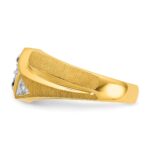 IBGoodman 14k with White Rhodium 1/5 carat Lab Grown Diamond VS/SI+ G+ Complete Polished and Satin Men's Ring - Image 3