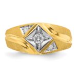 14k with White Rhodium IBGoodman Men's Satin 1/5 carat Diamond Complete Ring - Image 6