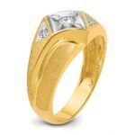 IBGoodman 14k with White Rhodium 1/5 carat Lab Grown Diamond VS/SI+ G+ Complete Polished and Satin Men's Ring - Image 6