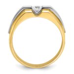 IBGoodman 14k Two-tone 1/2 carat Lab Grown Diamond VS/SI+ G+ Complete Polished and Satin Men's Ring - Image 2