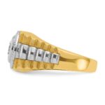 IBGoodman 10k Two-tone Men's Polished Satin and Textured Ring Mounting - Image 5