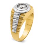 IBGoodman 10k Two-tone Men's Polished Satin and Textured Ring Mounting - Image 8