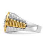IBGoodman 14k Two-tone Men's Polished and Textured 1 Carat AA Quality Round Cluster Ring - Image 5