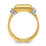 IBGoodman 14k Two-tone Men's Polished and Grooved 5-Stone Ring Mounting - Image 2