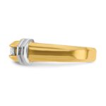 IBGoodman 14k Two-tone Men's Polished and Grooved 5-Stone 1/2 Carat AA Quality Diamond Ring - Image 5