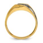 IBGoodman 10k with Black Rhodium Men's Polished and Grooved 1/6 Carat A Quality Diamond Ring - Image 2