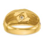 IBGoodman 14k with Black Rhodium Men's Polished and Grooved 1/6 Carat AA Quality Diamond Ring - Image 7
