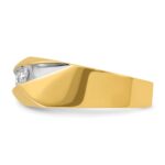 14k IBGoodman Men's Polished and Grooved 3-Stone Ring Mounting - Image 5