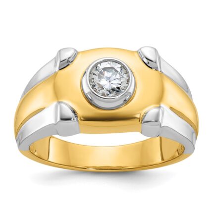 14k Two-tone IBGoodman Men's 1/2 carat Diamond Complete Ring