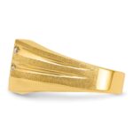 IBGoodman 14k Men's Polished Satin and Grooved 1/2 Carat AA Quality Diamond Ring - Image 5