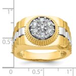 IBGoodman 10k Two-tone Men's Polished Satin and Textured 1/2 Carat A Quality Diamond Cluster Ring - Image 3