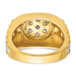 IBGoodman 14k Two-tone Men's Polished Satin and Textured 1/2 Carat AA Quality Diamond Cluster Ring - Image 7