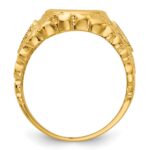 IBGoodman 14k Men's Polished and Nugget Textured Blue Lodge Master Masonic Ring Mounting - Image 2
