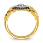 IBGoodman 10k Two-tone Men's Polished and Textured with Black Enamel Past Master Masonic Ring - Image 2