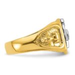 IBGoodman 10k Two-tone Men's Polished and Textured with Black Enamel Past Master Masonic Ring - Image 9