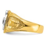 IBGoodman 14k Two-tone Men's Polished and Textured with Black Enamel Past Master Masonic Ring - Image 5