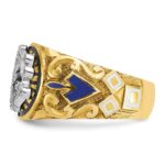 IBGoodman 10k Two-tone Men's Polished and Textured with Multi-color Enamel Blue Lodge Master Masonic Ring - Image 3
