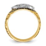 IBGoodman 14k Two-tone Men's Polished and Textured with Multi-color Enamel Blue Lodge Master Masonic Ring - Image 2