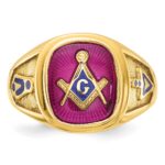 IBGoodman 10k Men's Polished and Textured Blue Lodge Master Masonic Ring Mounting - Image 6