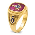 IBGoodman 10k Men's Polished and Textured Blue Lodge Master Masonic Ring Mounting - Image 8
