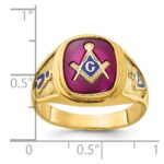 IBGoodman 10k Men's Polished and Textured Blue Lodge Master Masonic Ring Mounting - Image 3