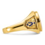 IBGoodman 10k Men's Polished and Textured with Blue Enamel and Lab Created Ruby Blue Lodge Master Masonic Ring - Image 9