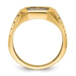 IBGoodman 10k Men's Polished and Textured with Blue Enamel and Lab Created Sapphire Blue Lodge Master Masonic Ring - Image 2