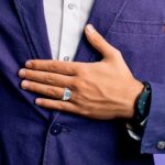 IBGoodman 14k White Gold Men's Polished and Textured Blue Lodge Master Masonic Ring Mounting - Image 9