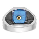 IBGoodman 14k White Gold Men's Polished and Textured Blue Lodge Master Masonic Ring Mounting - Image 5