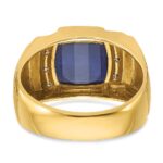 10k IBGoodman Men's Cr. Sapphire and Diamond Complete Ring - Image 7