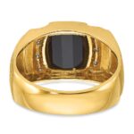 10k IBGoodman Men's Onyx and Diamond Complete Ring - Image 8