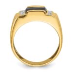 14k White Gold IBGoodman Men's Satin Onyx and Diamond Ring Mounting - Image 2