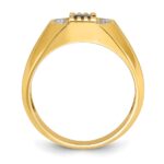 14k IBGoodman Men's Gemstone and Diamond Satin Ring Mounting - Image 2