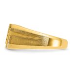 14k IBGoodman Men's Created Sapphire and Diamond Satin Complete Ring - Image 5