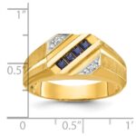 14k IBGoodman Men's Gemstone and Diamond Satin Ring Mounting - Image 3