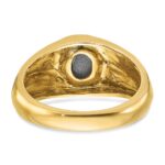 10k IBGoodman Men's Satin Black Star Sapphire and Diamond Complete Ring - Image 7