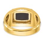 10k Two-tone IBGoodman Men's Onyx Complete Ring - Image 7
