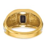 10k Two-tone IBGoodman Men's Satin Onyx and Diamond Complete Ring - Image 7