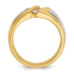 IBGoodman 10k Two-tone Men's Polished and Satin 3-Stone 1/4 Carat A Quality Diamond Ring - Image 2