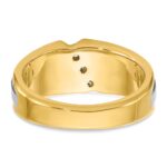 IBGoodman 10k Two-tone Men's Polished and Satin 3-Stone 1/4 Carat A Quality Diamond Ring - Image 7