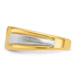 IBGoodman 14k Two-tone Men's Polished and Satin 3-Stone 1/4 Carat AA Quality Diamond Ring - Image 5