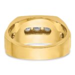 IBGoodman 14k Men's Polished and Satin 3-Row 3/4 Carat AA Quality Diamond Ring - Image 7