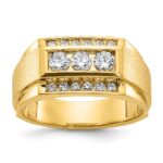 IBGoodman 14k 3/4 carat Lab Grown Diamond VS/SI+ G+ Complete Polished and Satin Men's Ring
