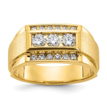 IBGoodman 14k 3/4 carat Lab Grown Diamond VS/SI+ G+ Complete Polished and Satin Men's Ring